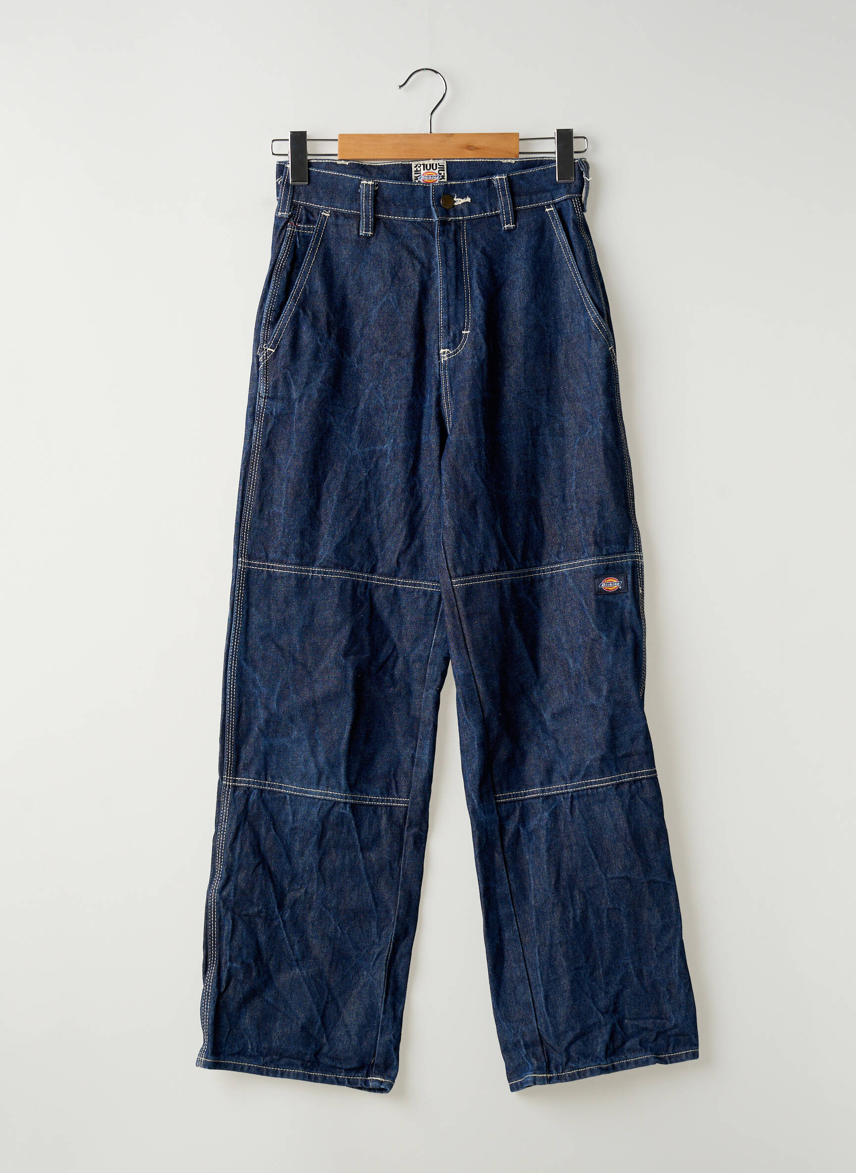 Tiesios kirpimo džinsai aukšta talija aukšta talija mėlyna DICKIES moteris