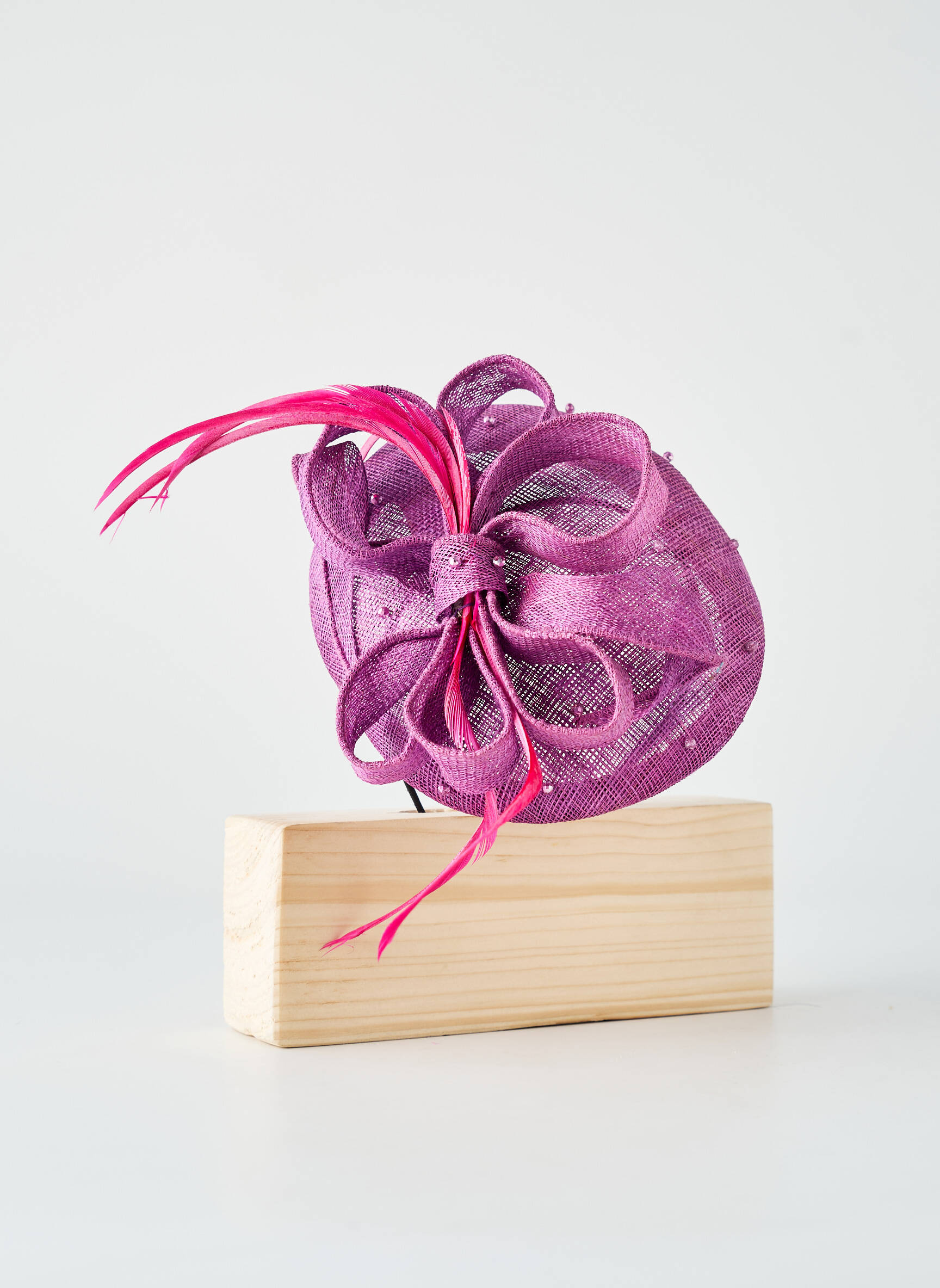 Skrybėlė vakarinės aprangos pasirinkimas violetinis LUDO VISCONTI moteris