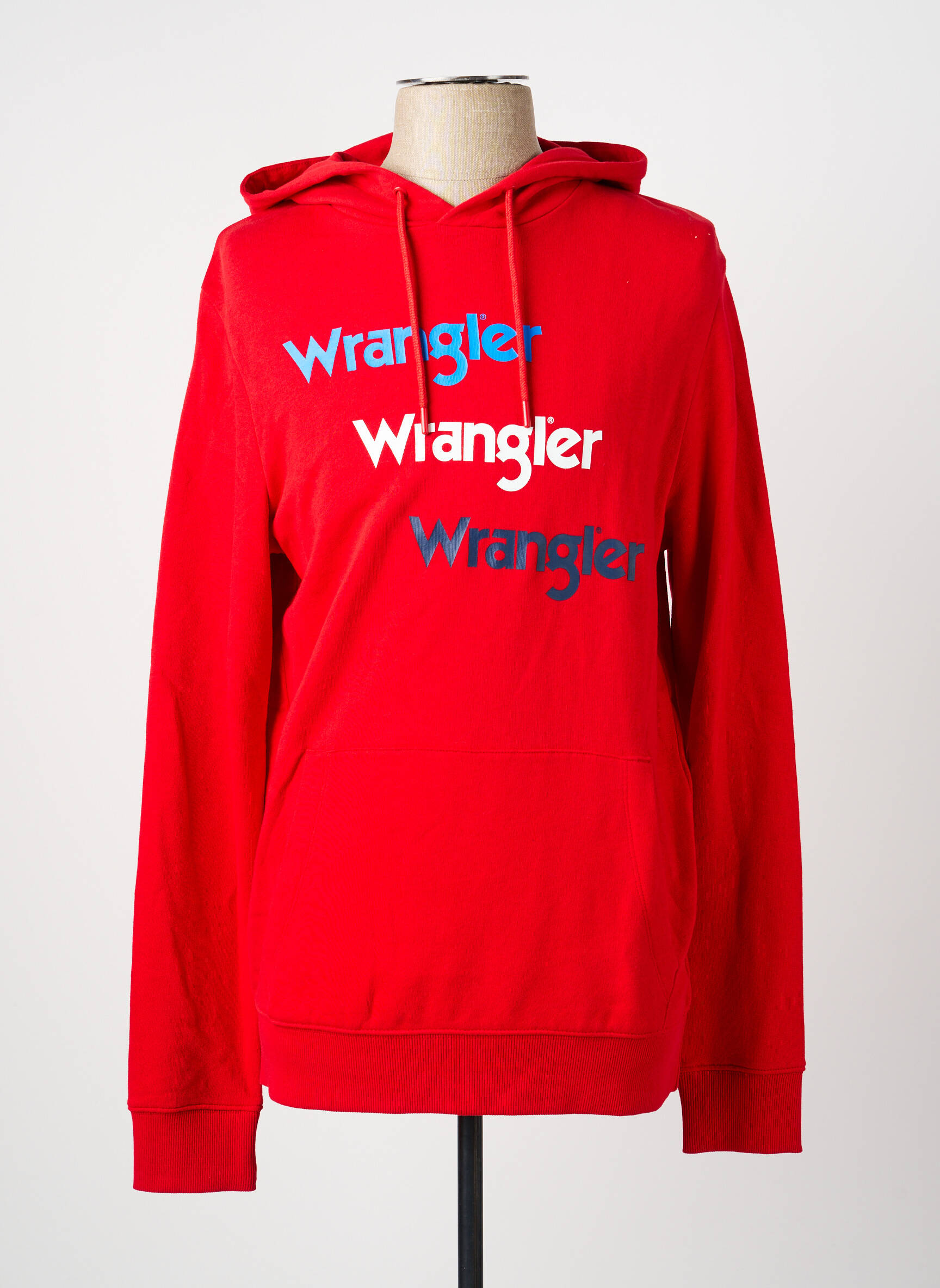 Kapišonas jersey audinys ilgos rankovės raudona WRANGLER vyras