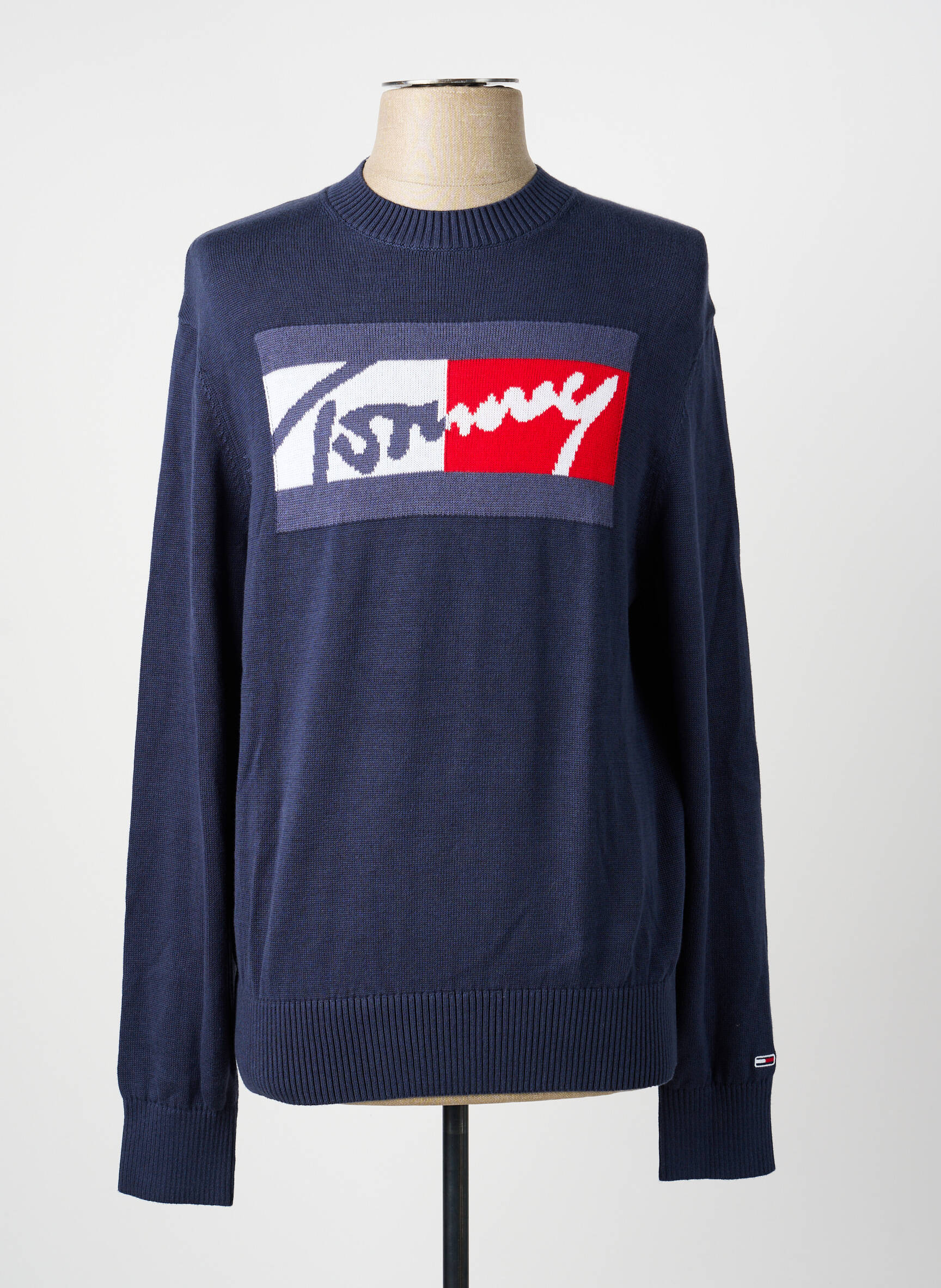 Megztinis lanksti ir pralaidi orui tinklinė medžiaga ilgos rankovės mėlyna TOMMY HILFIGER vyras