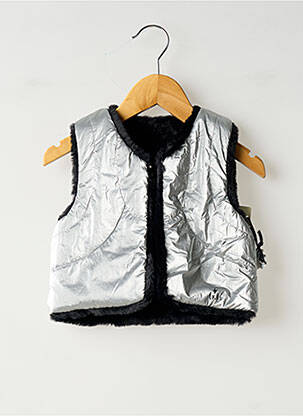 Pūkinė striukė be gobtuvų be gobtuvų sidabrinė IKKS mergina