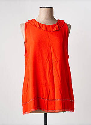 Viršūnė centrinė iškirptė be rankų oranžinė NEW LILY moteris