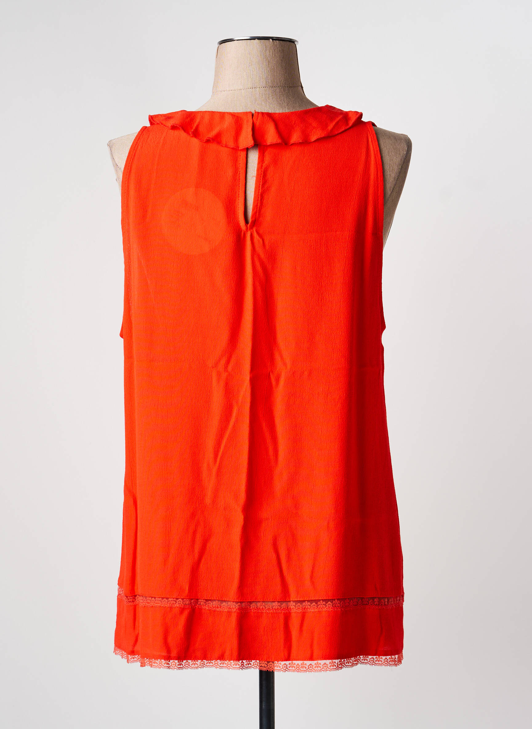 Viršūnė centrinė iškirptė be rankų oranžinė NEW LILY moteris