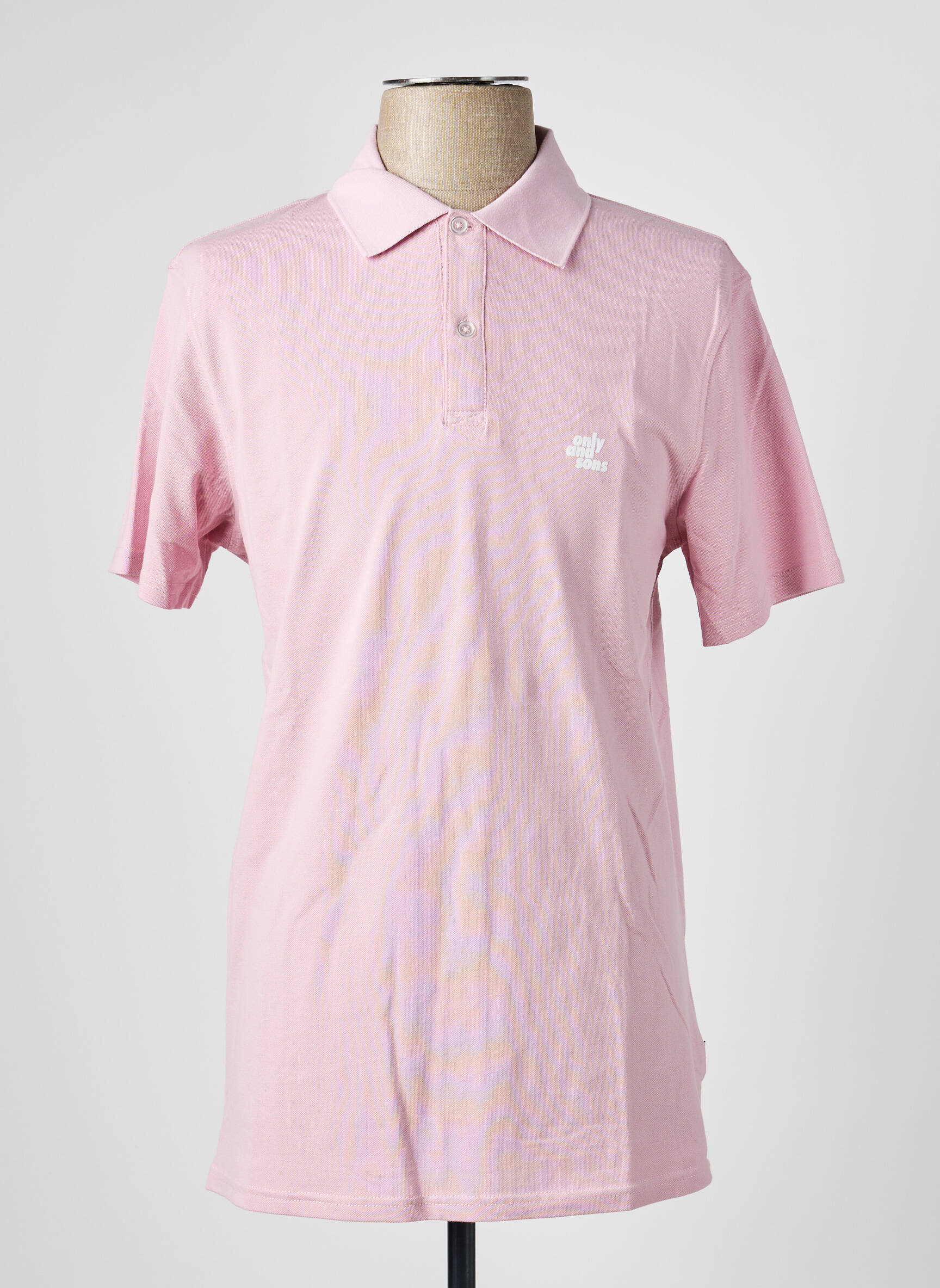 Polo tamprumas trumpas rankovės rožinė ONLY & SONS vyras