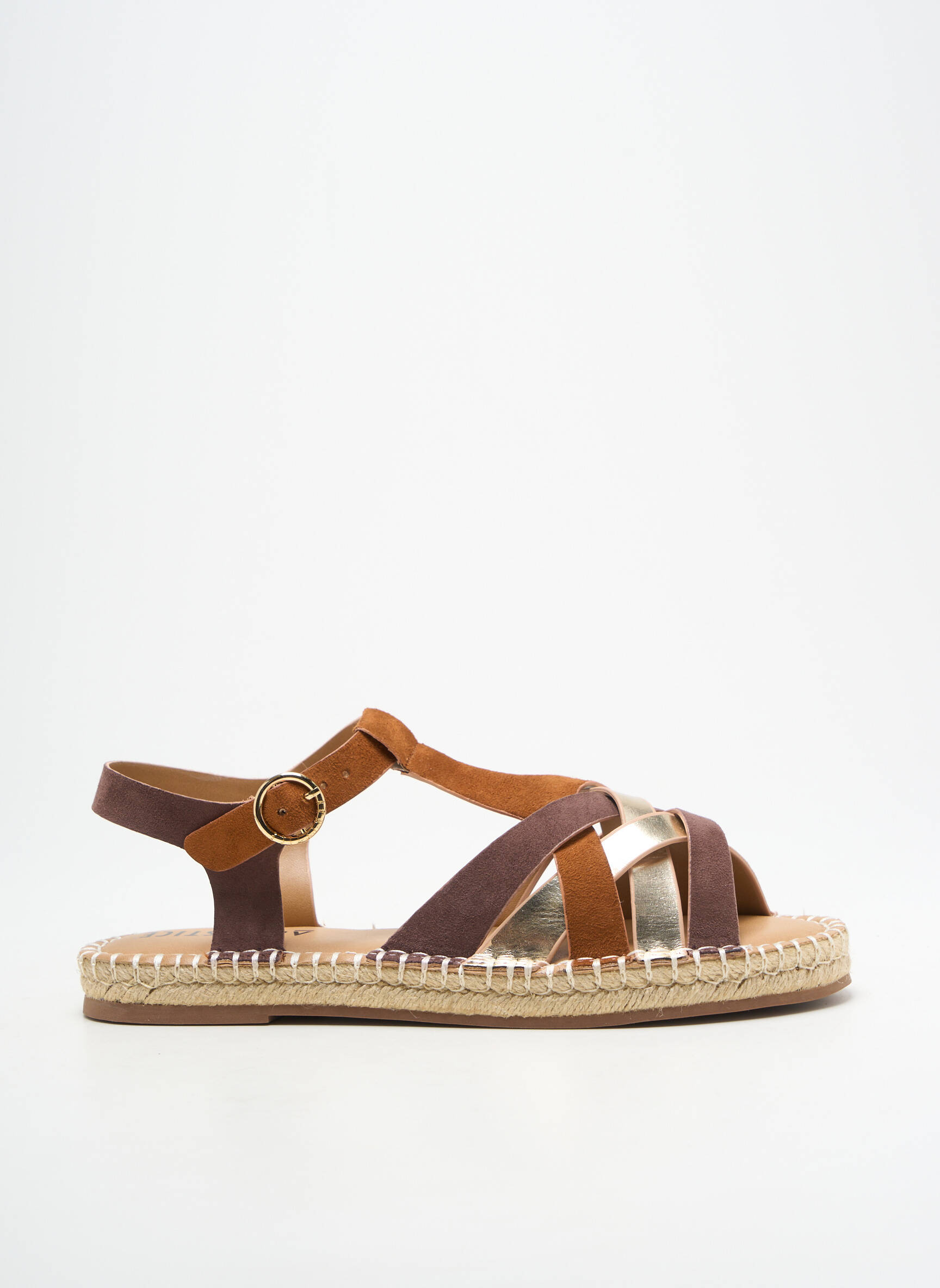 Espadrilės satino audinys plokščias kulnas iki 3 cm rudas ARMISTICE moteris