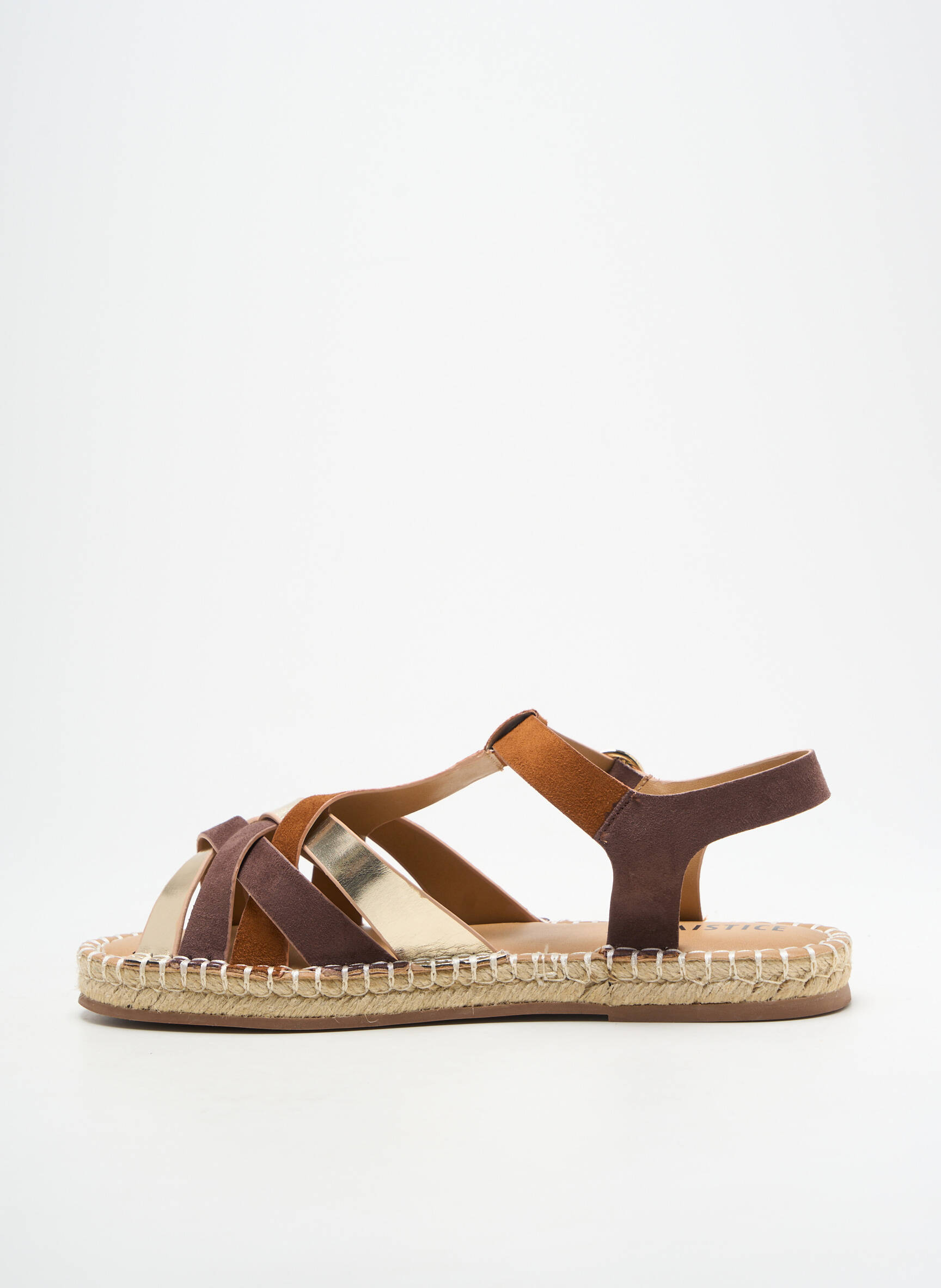 Espadrilės satino audinys plokščias kulnas iki 3 cm rudas ARMISTICE moteris