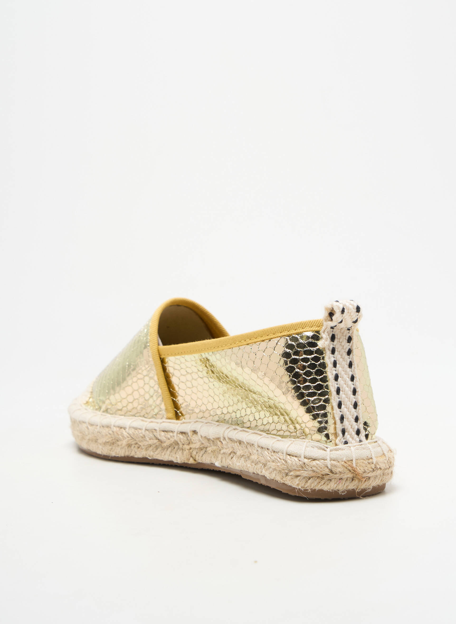 Espadrilės satino audinys plokščias kulnas iki 3 cm auksas ONLY moteris