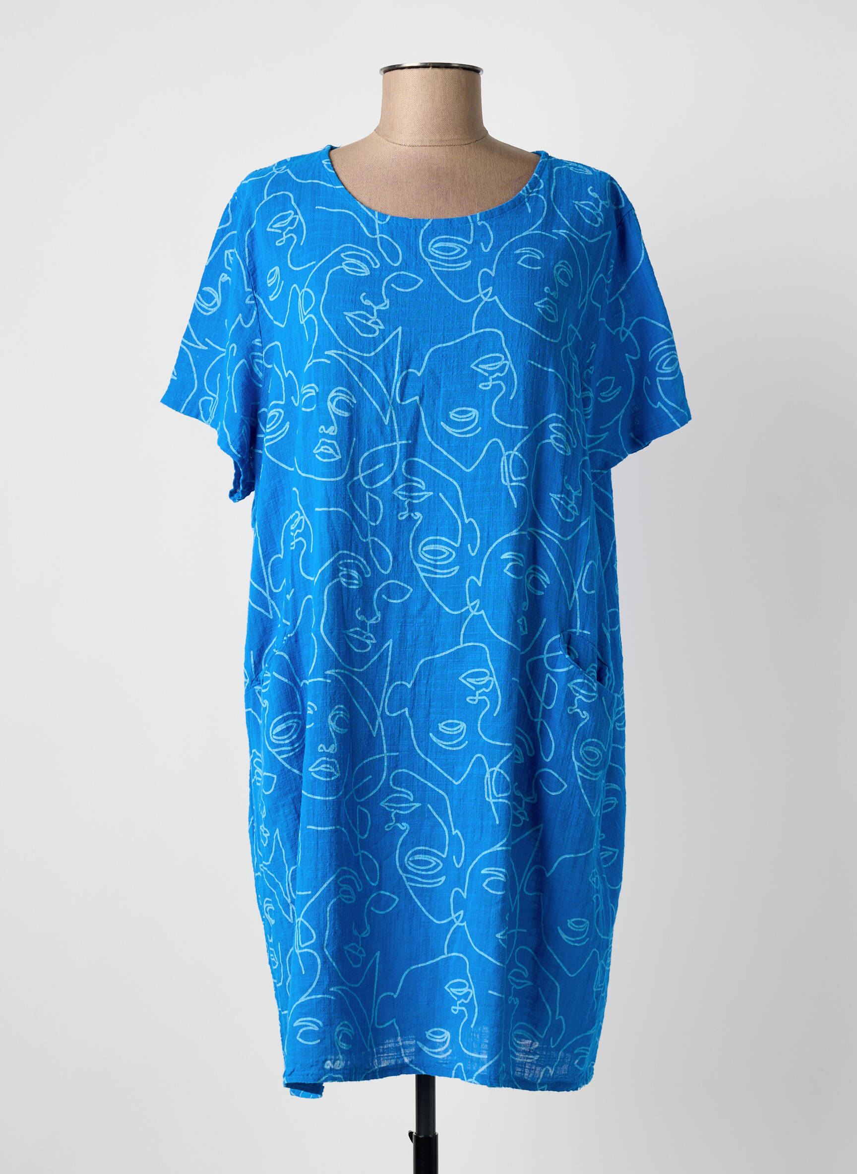 Trumpa suknelė trumpas rankovės trumpas rankovės šviesiai mėlyna NEW COLLECTION moteris