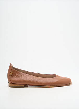 Balerinos lygus audinys plokščias kulnas iki 3 cm rudas MADE IN ROMANS moteris