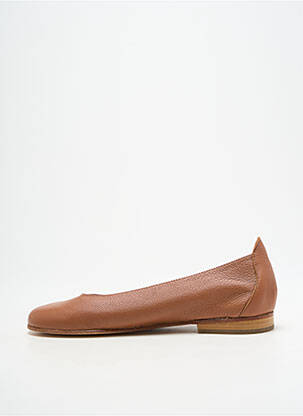 Balerinos lygus audinys plokščias kulnas iki 3 cm rudas MADE IN ROMANS moteris