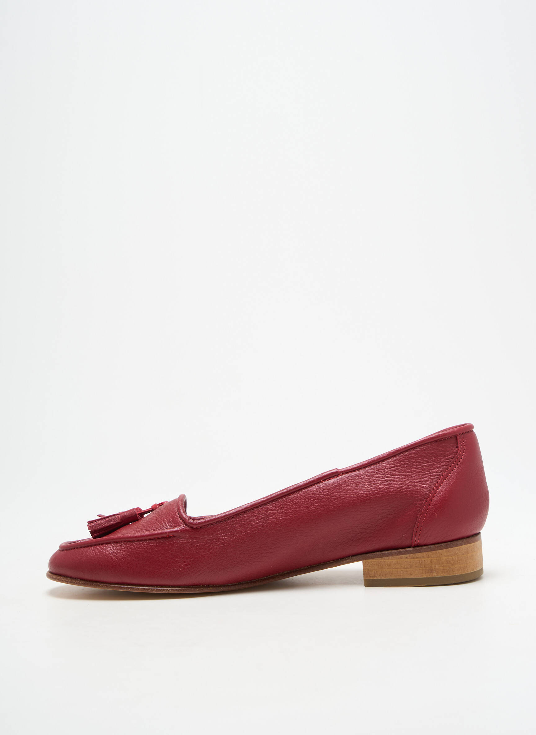 Balerinos lygus audinys plokščias kulnas iki 3 cm raudona MADE IN ROMANS moteris