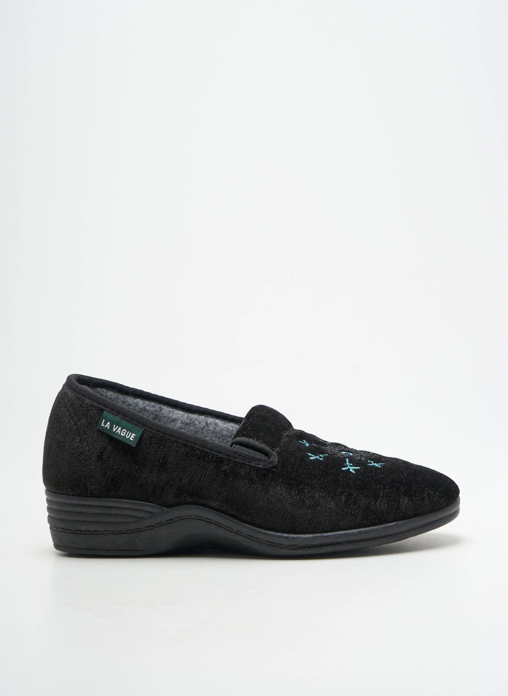 Bateliai/pantofliai aksomo audimas plokščias kulnas iki 3 cm juodas LA VAGUE moteris
