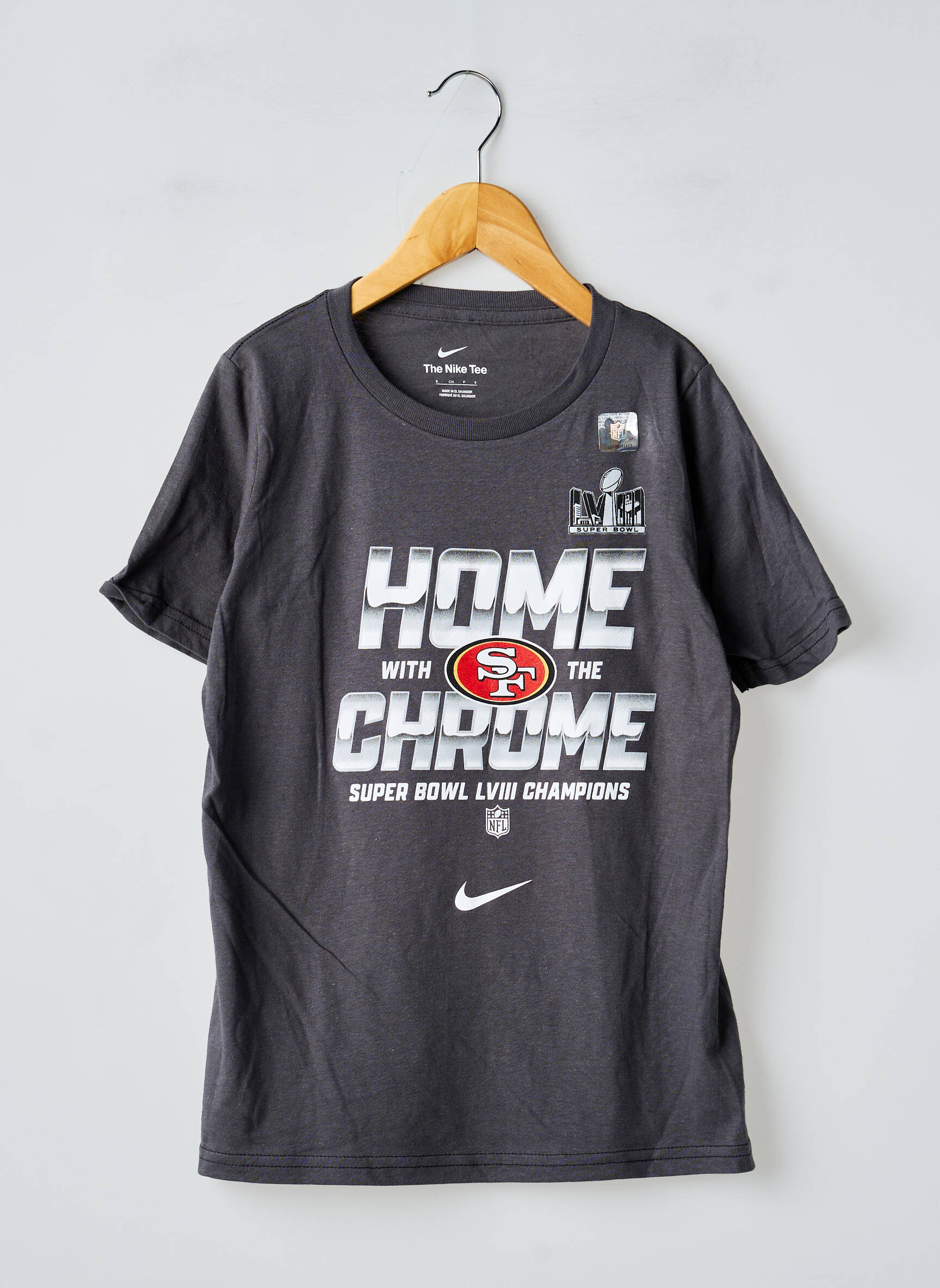 T-marškinys floqué serigrafija trumpas rankovės pilka NIKE berniukas