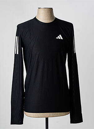T-marškinys centrinė iškirptė ilgos rankovės juodas ADIDAS vyras