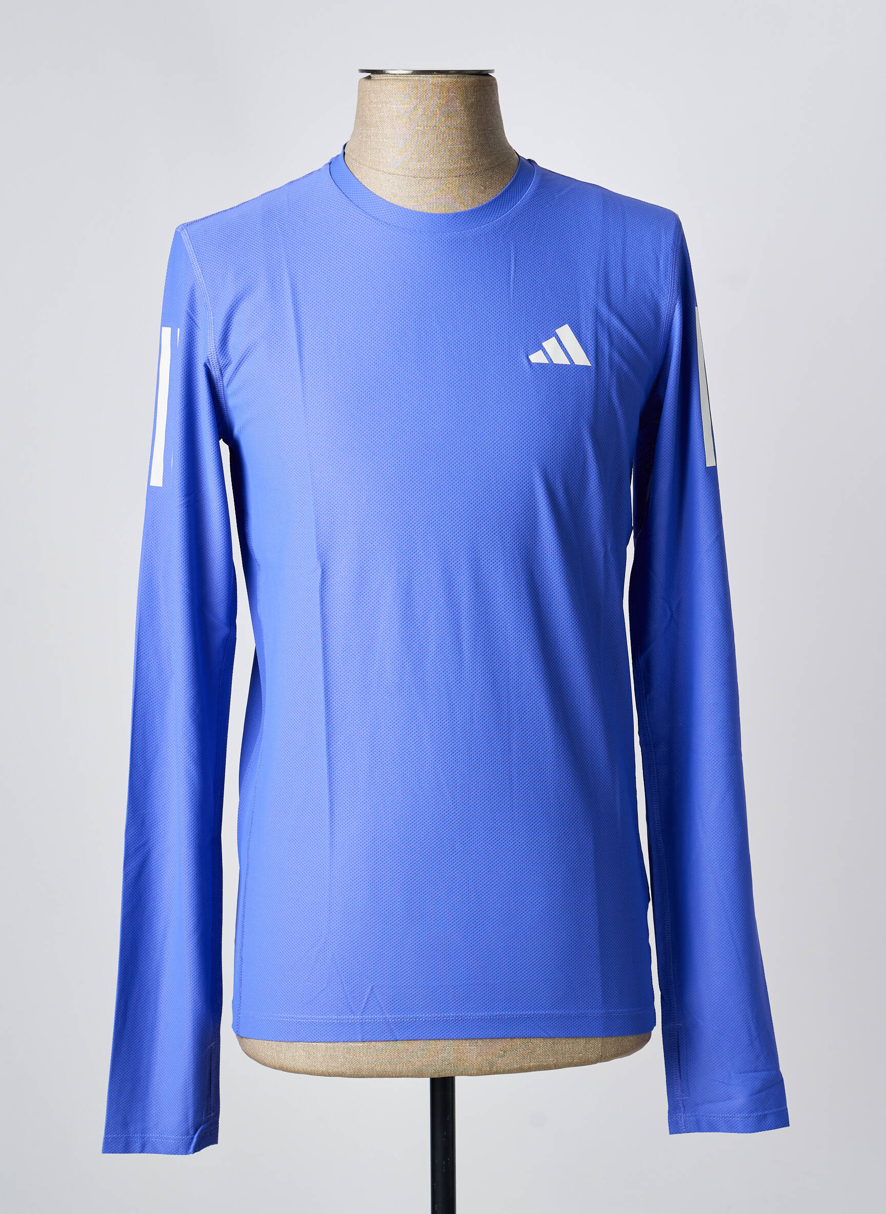 T-marškinys centrinė iškirptė ilgos rankovės violetinis ADIDAS vyras
