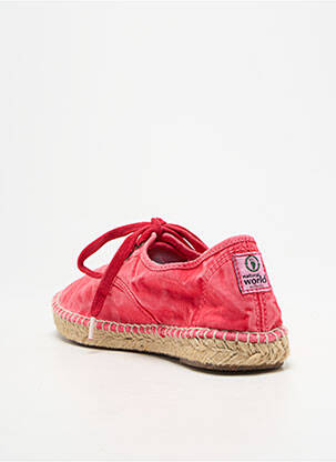 Espadrilės šnervių uždarymas plokščias kulnas iki 3 cm rožinė NATURAL WORLD moteris