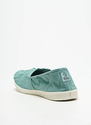 Slip-on batai apvalus mygtukas plokščias kulnas iki 3 cm žalias NATURAL WORLD moteris