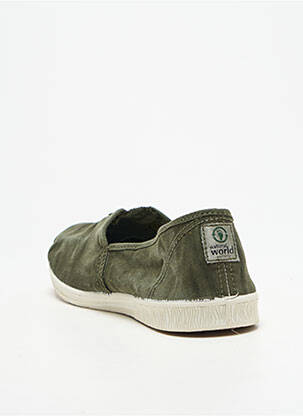 Slip-on batai apvalus mygtukas plokščias kulnas iki 3 cm žalias NATURAL WORLD moteris