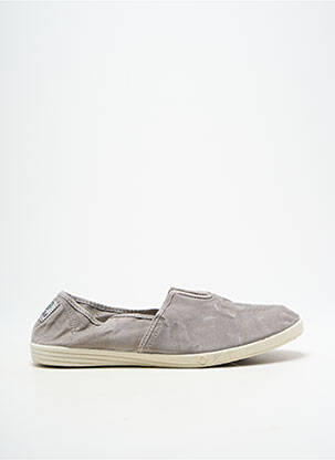 Espadrilės apvalus mygtukas plokščias kulnas iki 3 cm pilka NATURAL WORLD moteris
