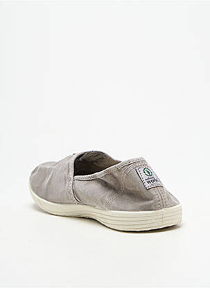 Espadrilės apvalus mygtukas plokščias kulnas iki 3 cm pilka NATURAL WORLD moteris