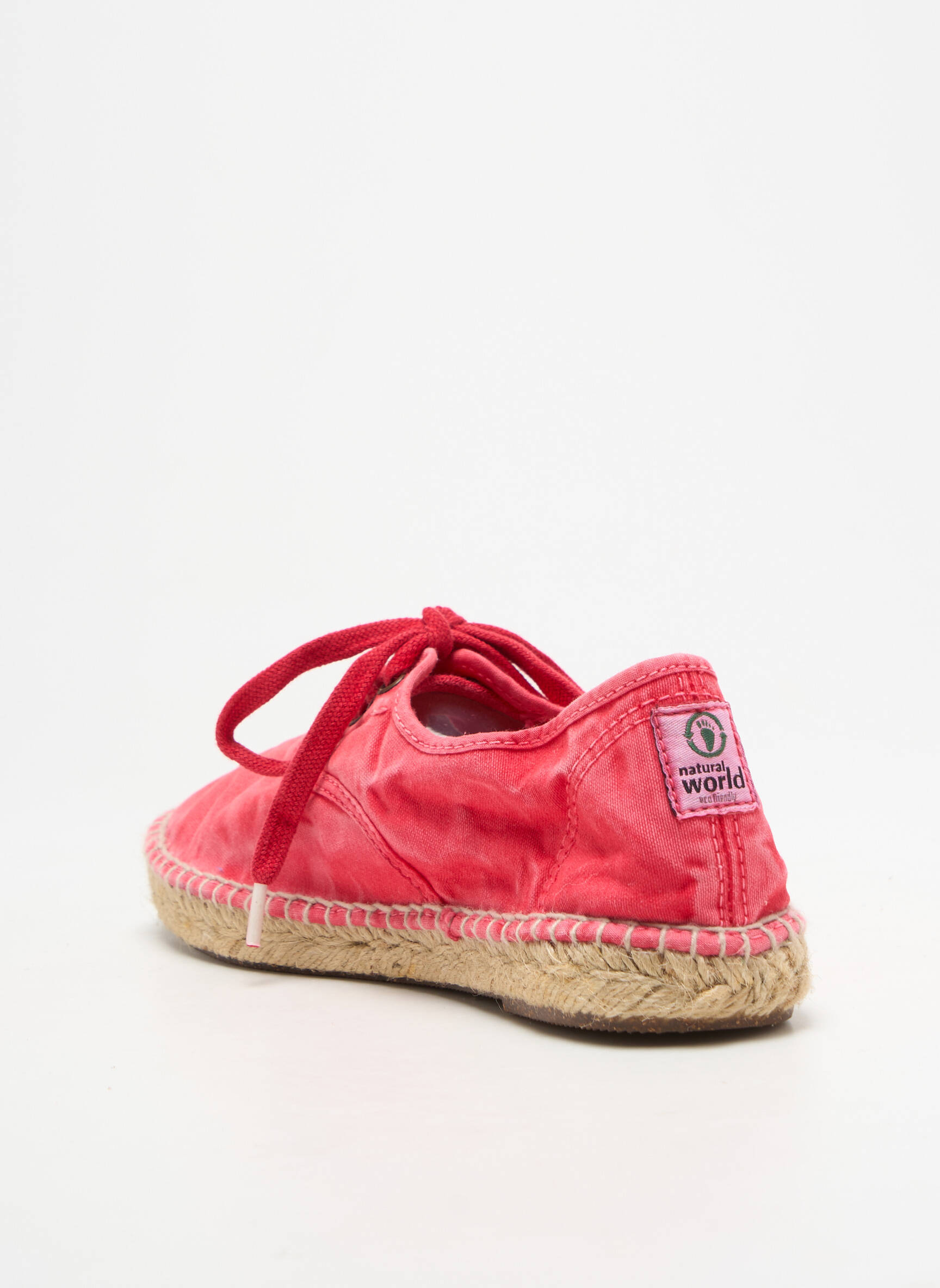 Espadrilės šnervių uždarymas plokščias kulnas iki 3 cm rožinė NATURAL WORLD moteris