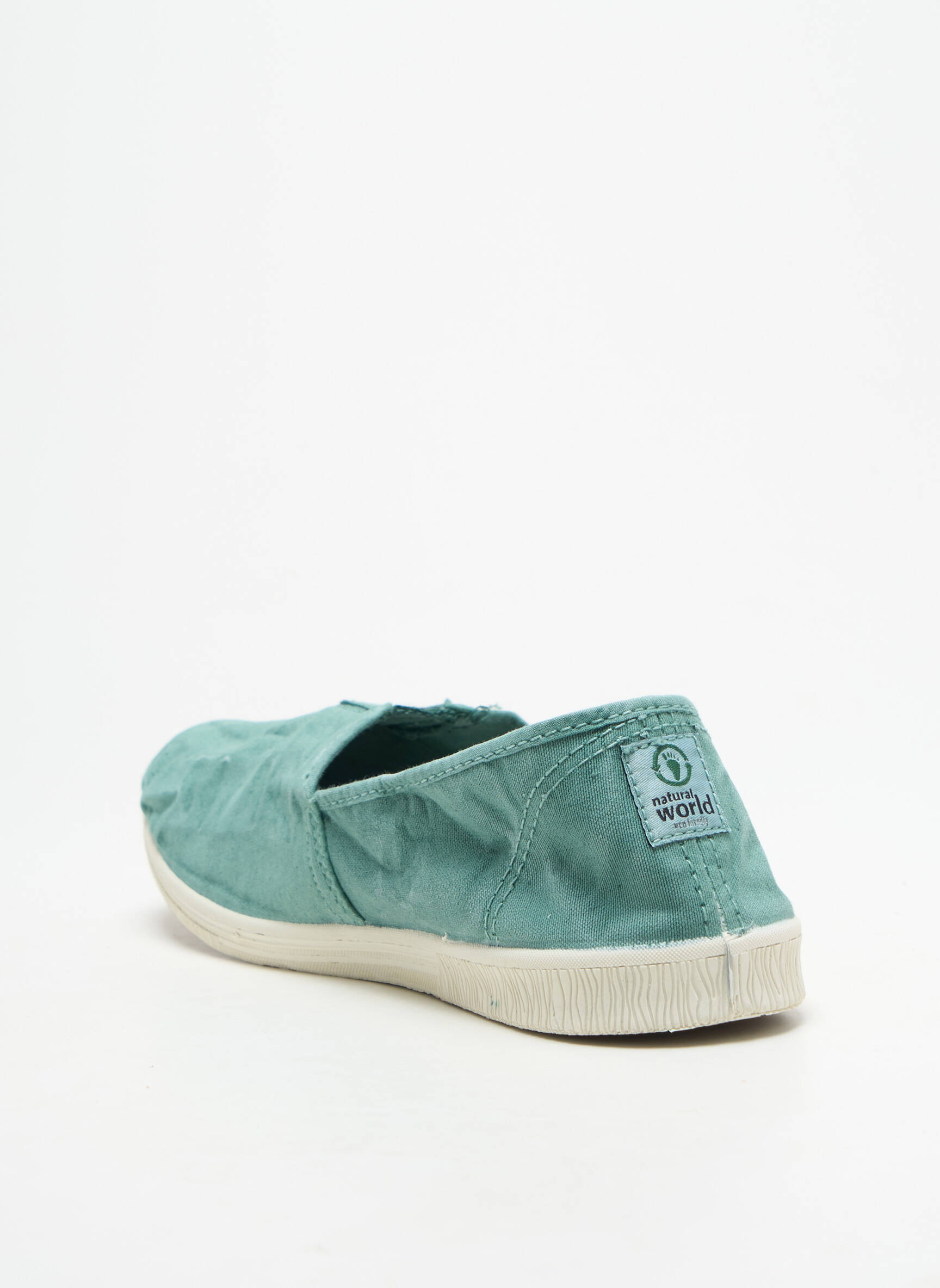 Slip-on batai apvalus mygtukas plokščias kulnas iki 3 cm žalias NATURAL WORLD moteris