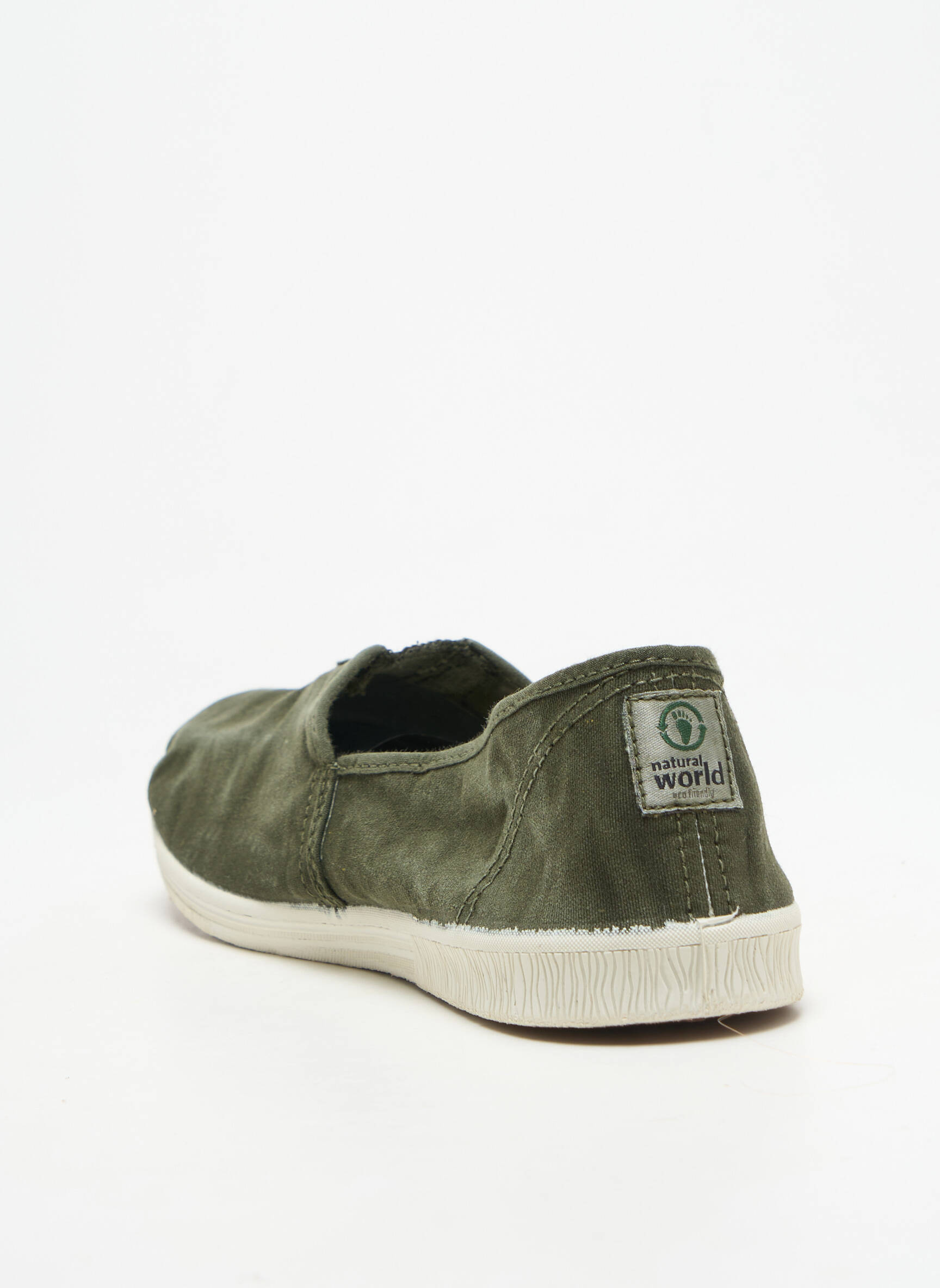 Slip-on batai apvalus mygtukas plokščias kulnas iki 3 cm žalias NATURAL WORLD moteris