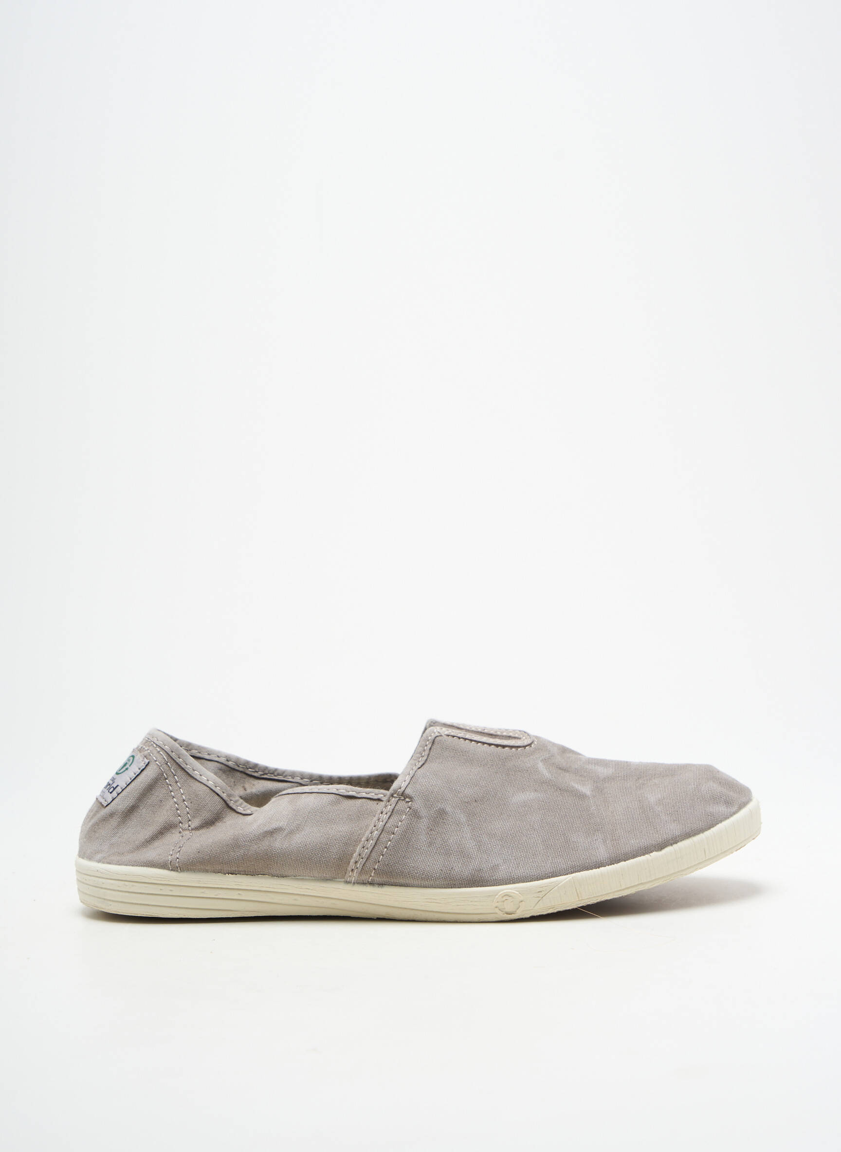 Espadrilės apvalus mygtukas plokščias kulnas iki 3 cm pilka NATURAL WORLD moteris