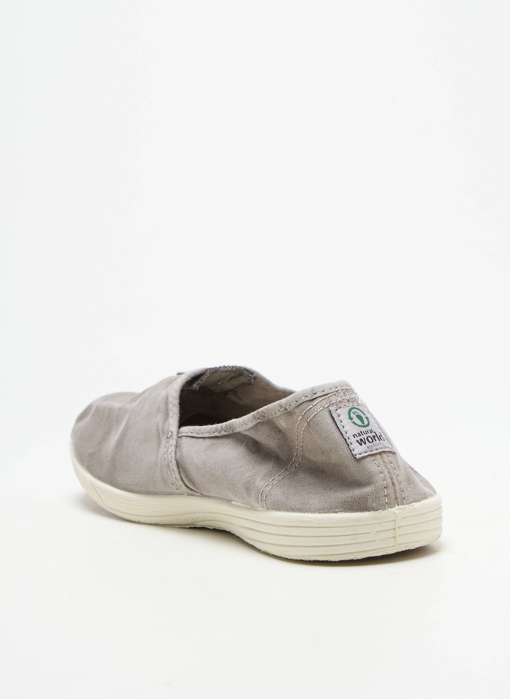 Espadrilės apvalus mygtukas plokščias kulnas iki 3 cm pilka NATURAL WORLD moteris