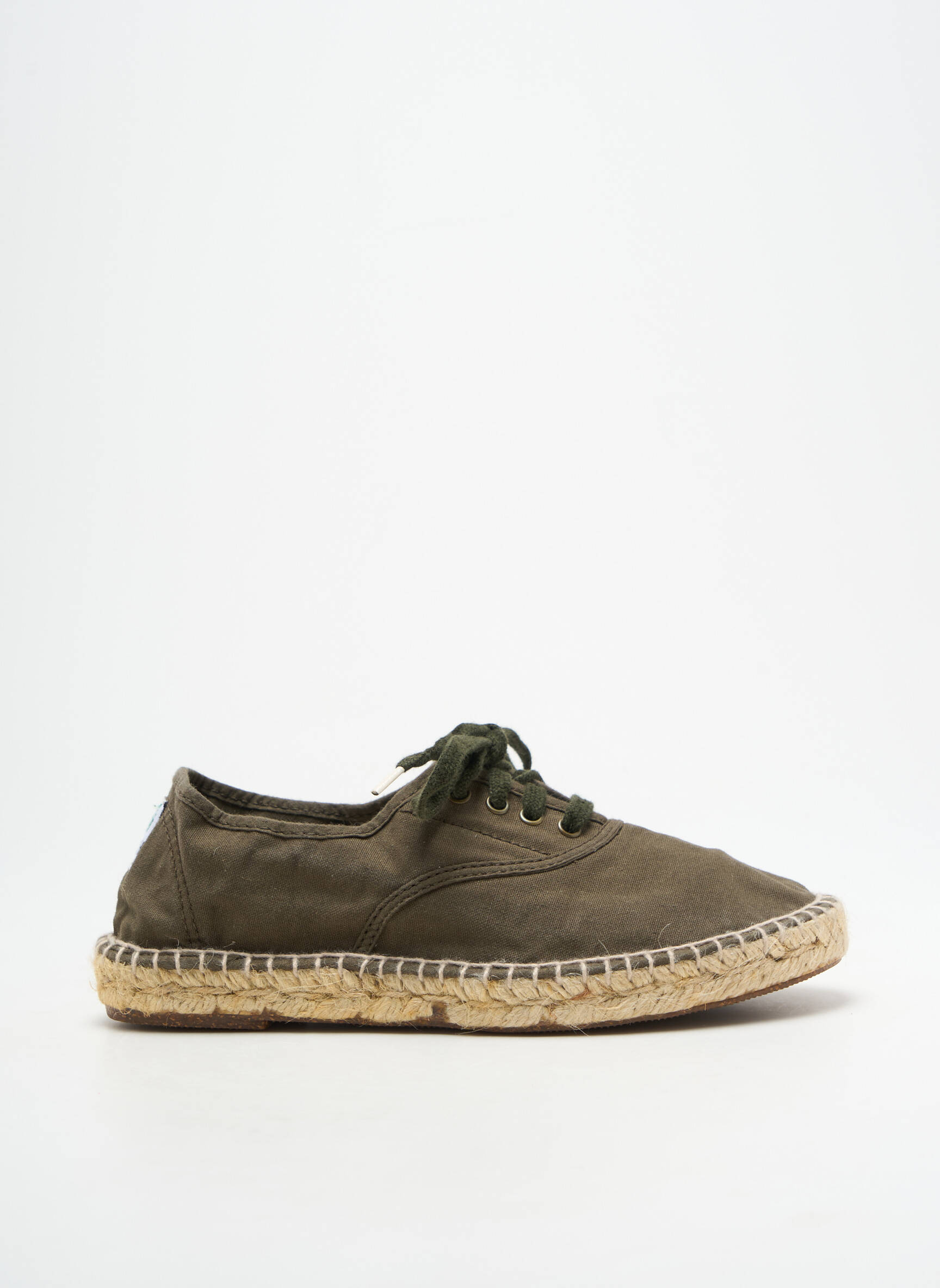 Espadrilės šnervių uždarymas plokščias kulnas iki 3 cm žalias NATURAL WORLD moteris