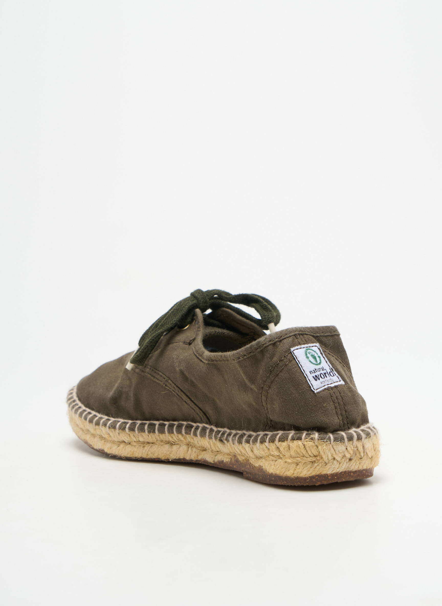 Espadrilės šnervių uždarymas plokščias kulnas iki 3 cm žalias NATURAL WORLD moteris