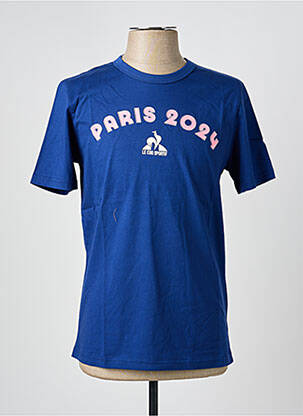 T-marškinys tiesi kirpimas trumpas rankovės mėlyna LE COQ SPORTIF vyras
