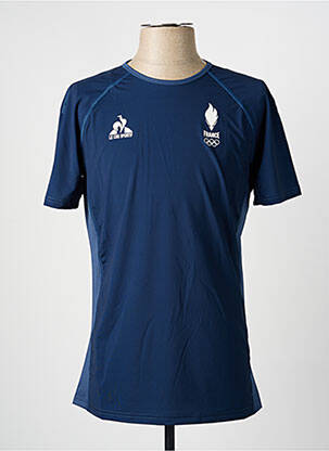 T-marškinys centrinė iškirptė trumpas rankovės mėlyna LE COQ SPORTIF vyras