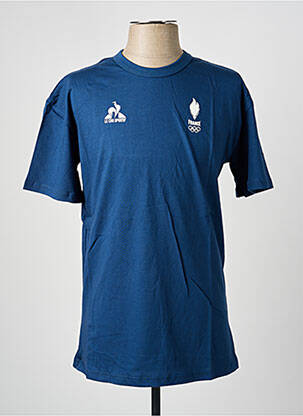 T-marškinys centrinė iškirptė trumpas rankovės mėlyna LE COQ SPORTIF vyras