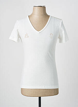 T-marškinys centrinė iškirptė trumpas rankovės baltas LE COQ SPORTIF vyras
