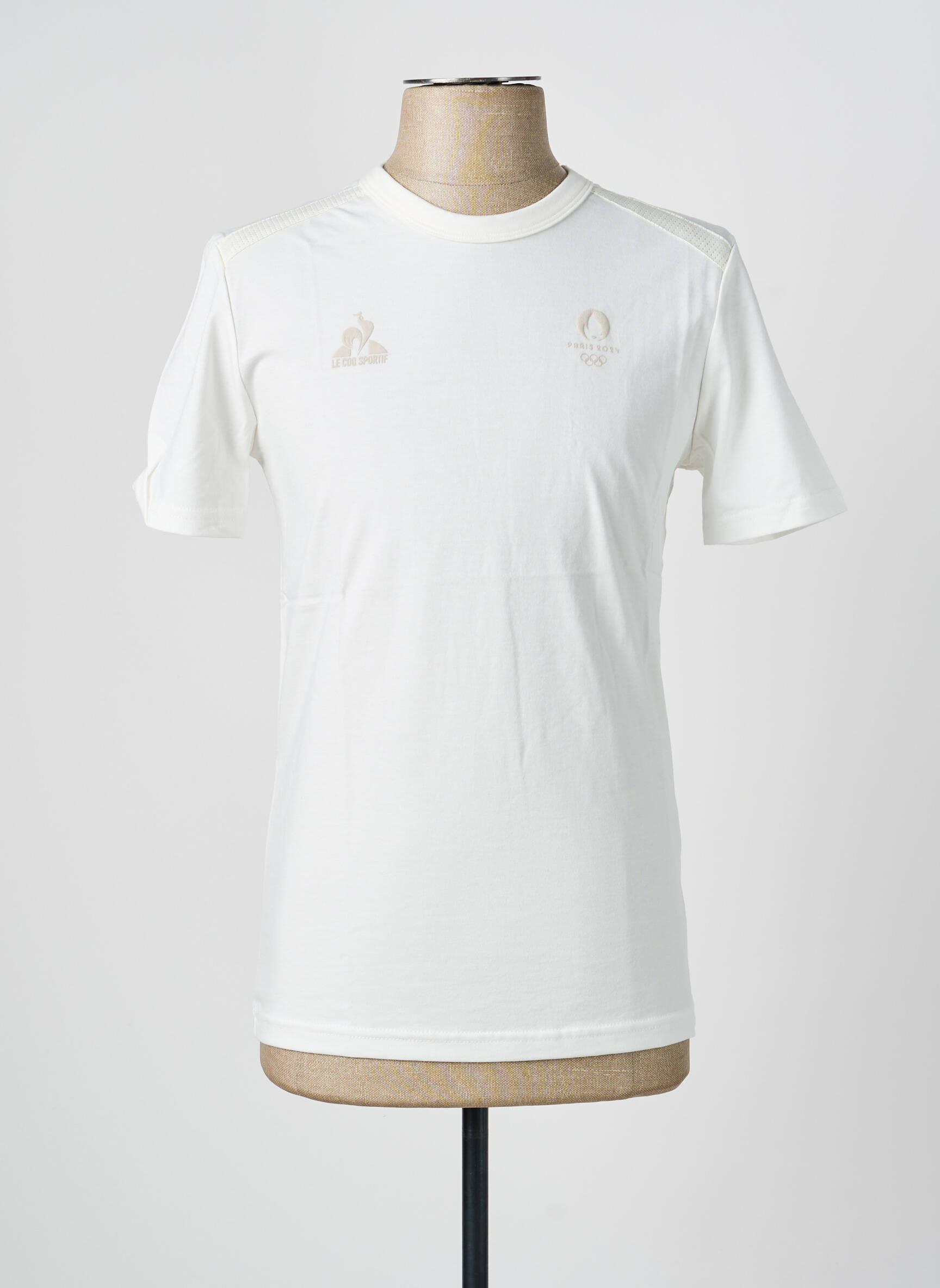 T-marškinys centrinė iškirptė trumpas rankovės baltas LE COQ SPORTIF vyras