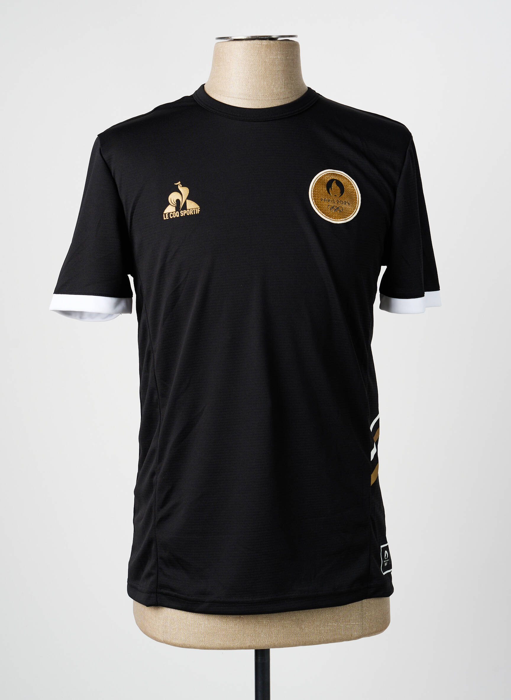 T-marškinys tiesi kirpimas trumpas rankovės juodas LE COQ SPORTIF vyras