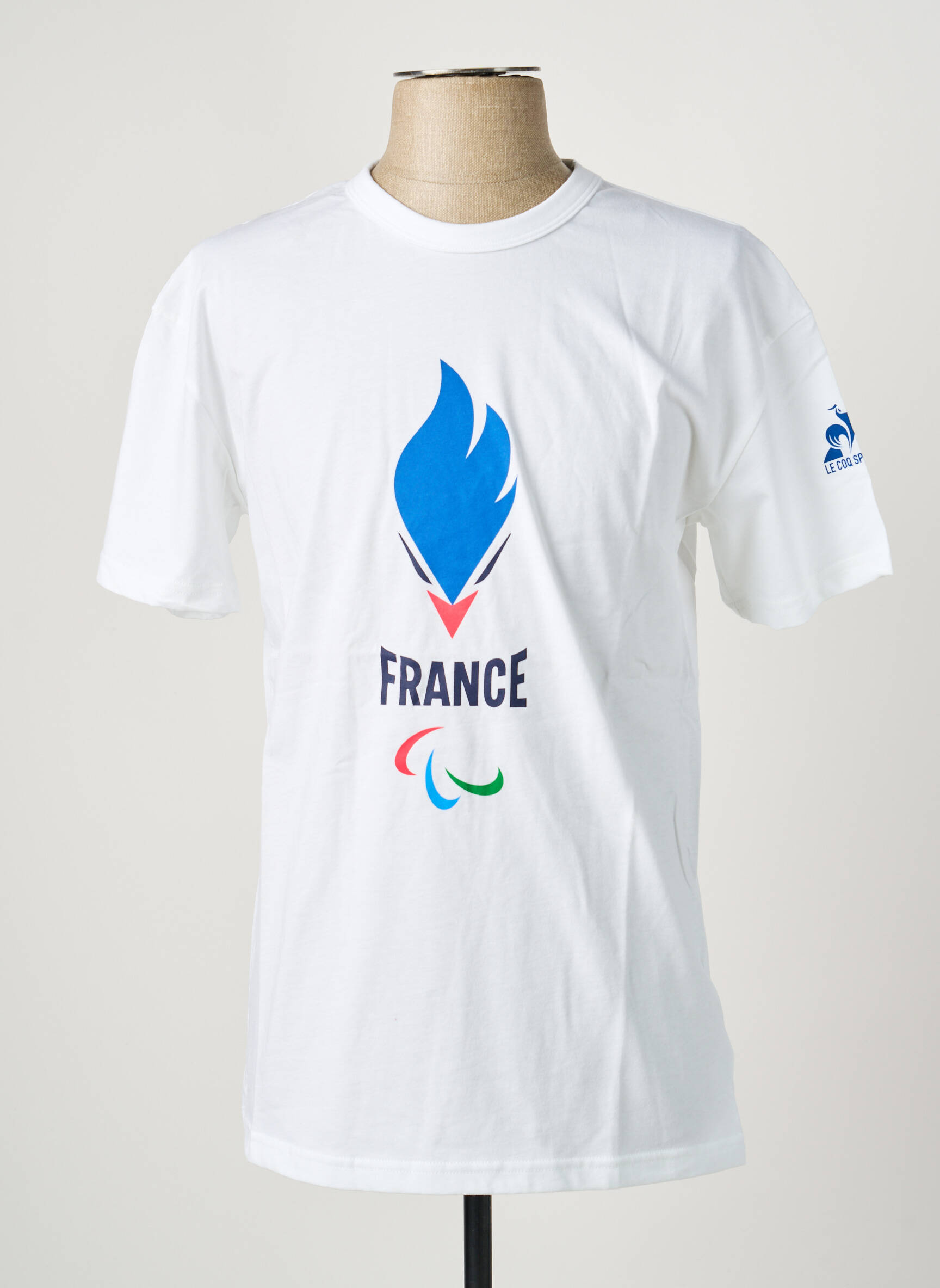 T-marškinys tiesi kirpimas trumpas rankovės baltas LE COQ SPORTIF vyras