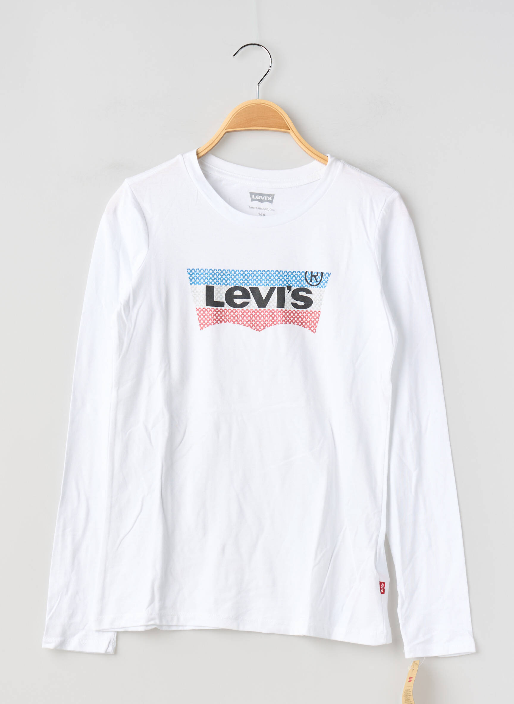 T-marškinys ilgos rankovės ilgos rankovės baltas LEVI'S berniukas