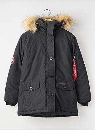 Parka kišenės su gobtuvu juodas NORTH VALLEY berniukas
