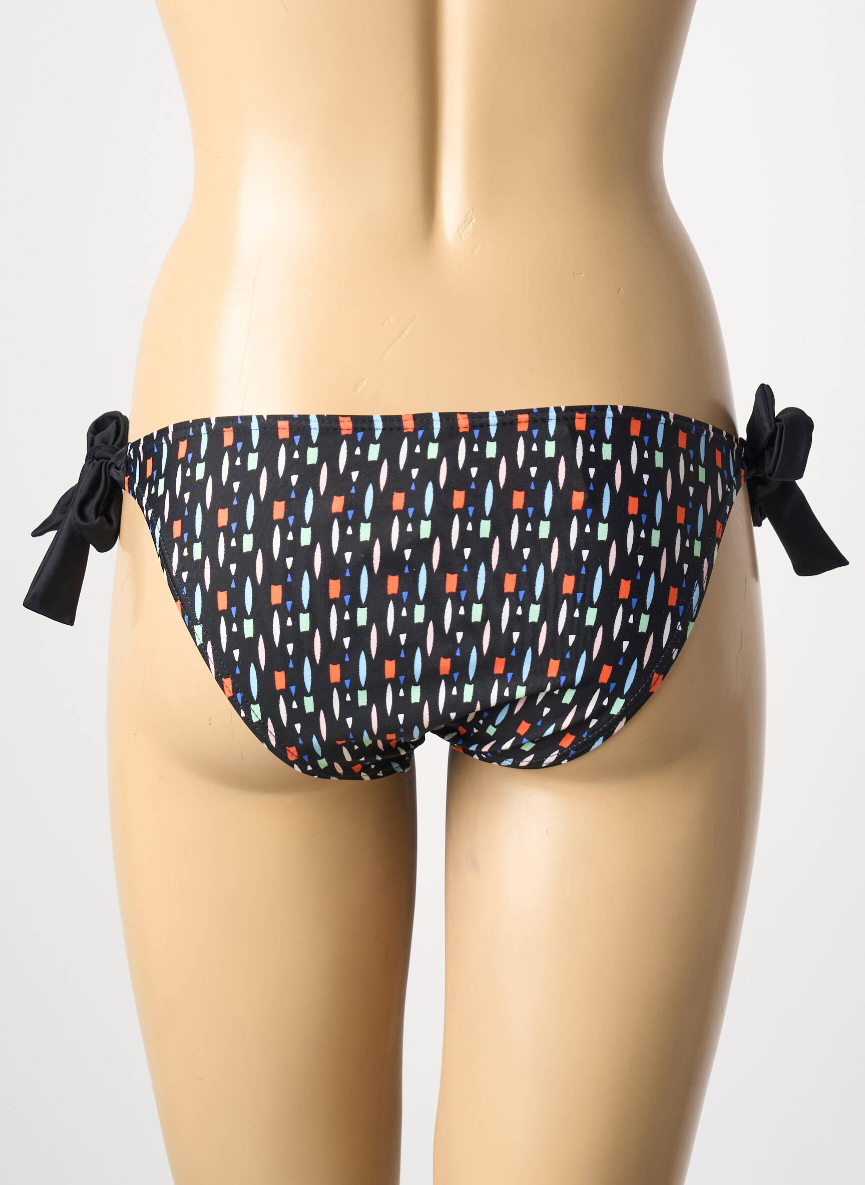 Maudymosi kelnaitės satino audinys bikini juodas PIECES moteris