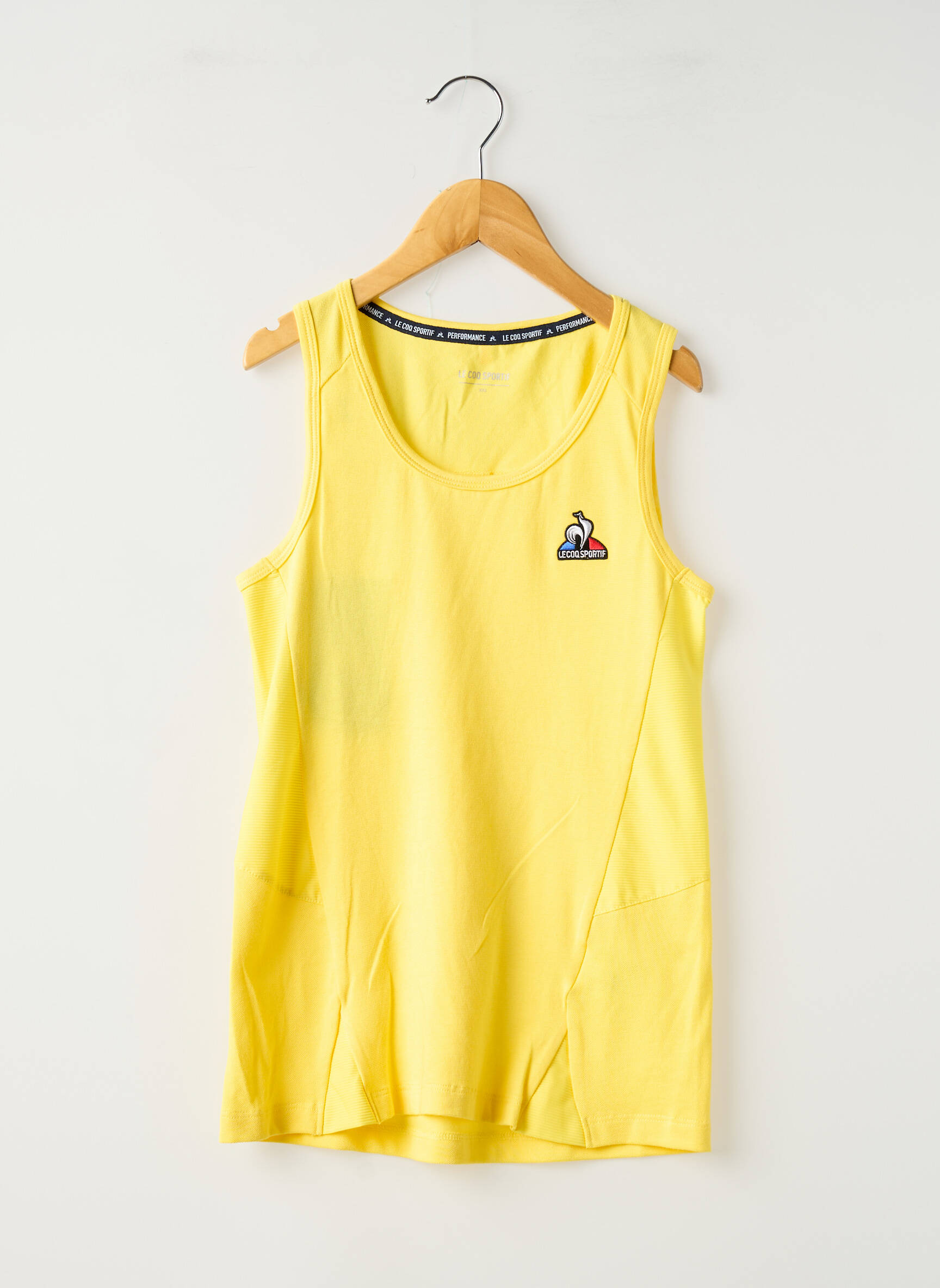 Marškiniai be rankovių tiesi kirpimas be rankų geltona LE COQ SPORTIF vyras