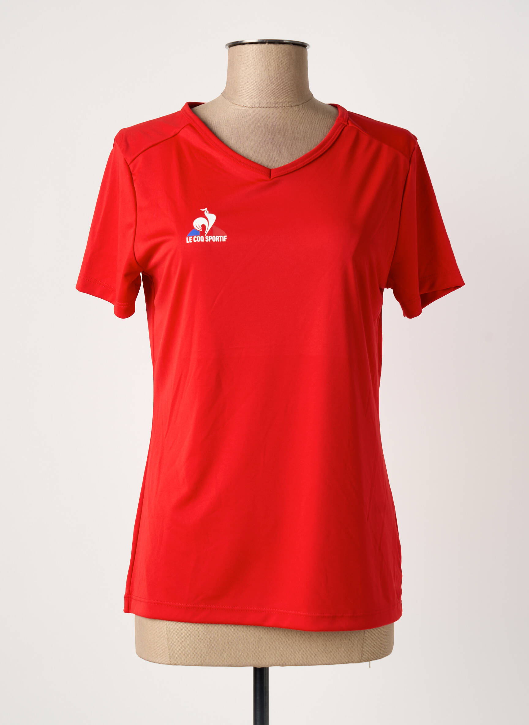 T-marškinys col v trumpas rankovės raudona LE COQ SPORTIF moteris