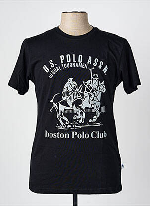 T-marškinys tamprumas trumpas rankovės juodas U.S. POLO ASSN vyras