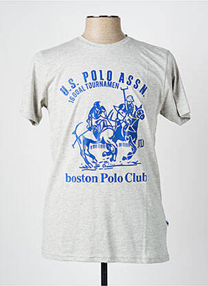 T-marškinys chinamas audinys trumpas rankovės pilka U.S. POLO ASSN vyras