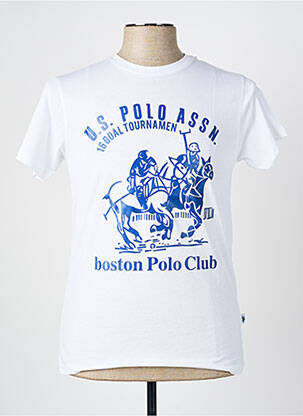 T-marškinys tamprumas trumpas rankovės baltas U.S. POLO ASSN vyras