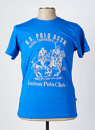 T-marškinys tamprumas trumpas rankovės šviesiai mėlyna U.S. POLO ASSN vyras
