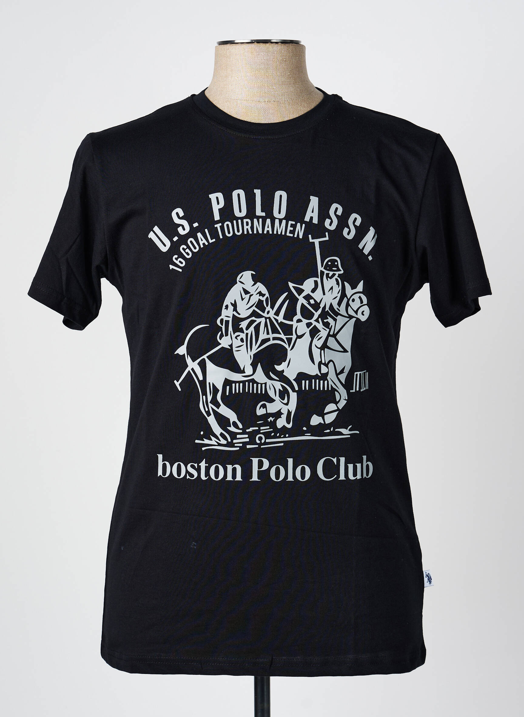 T-marškinys tamprumas trumpas rankovės juodas U.S. POLO ASSN vyras