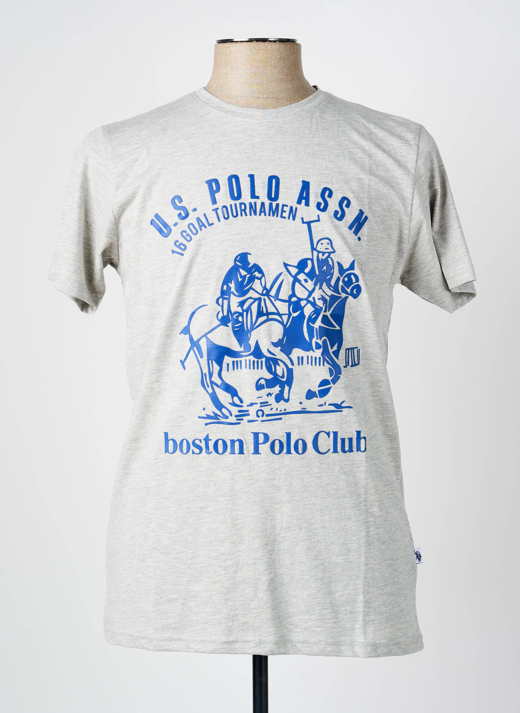T-marškinys chinamas audinys trumpas rankovės pilka U.S. POLO ASSN vyras