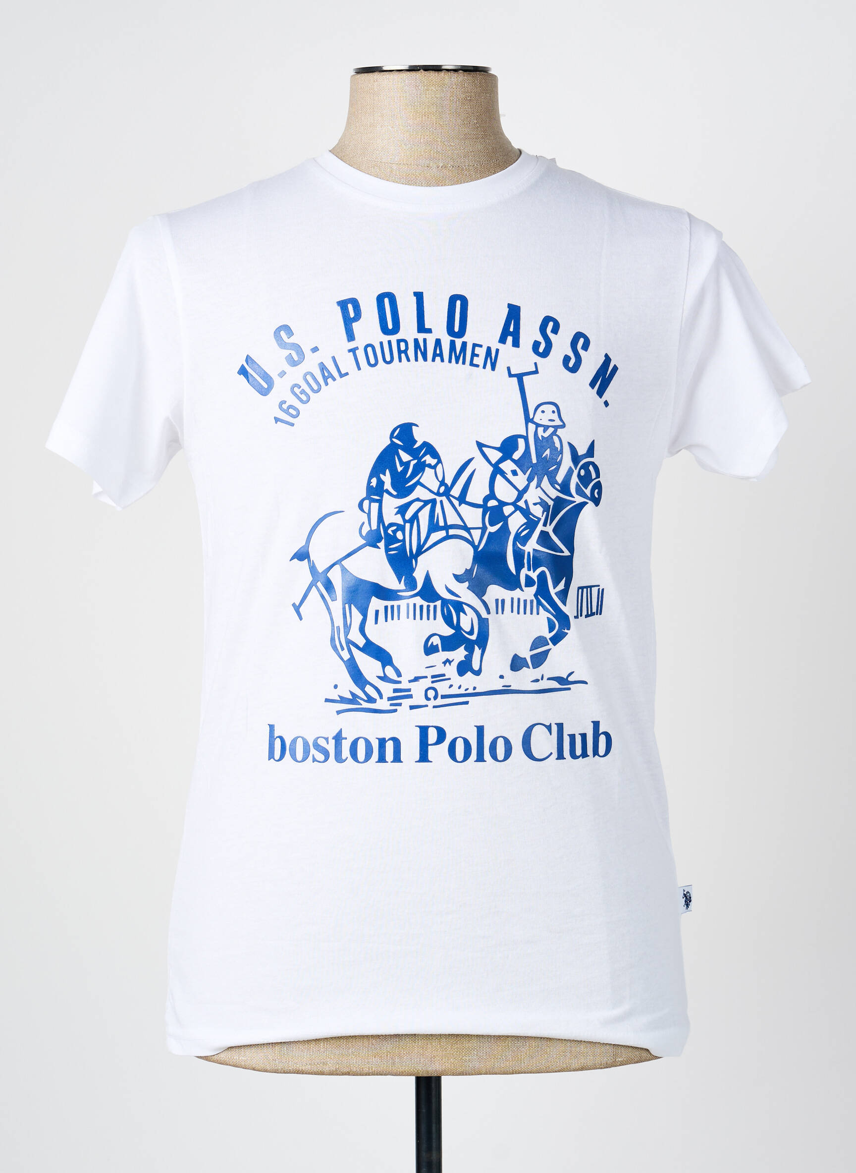 T-marškinys tamprumas trumpas rankovės baltas U.S. POLO ASSN vyras